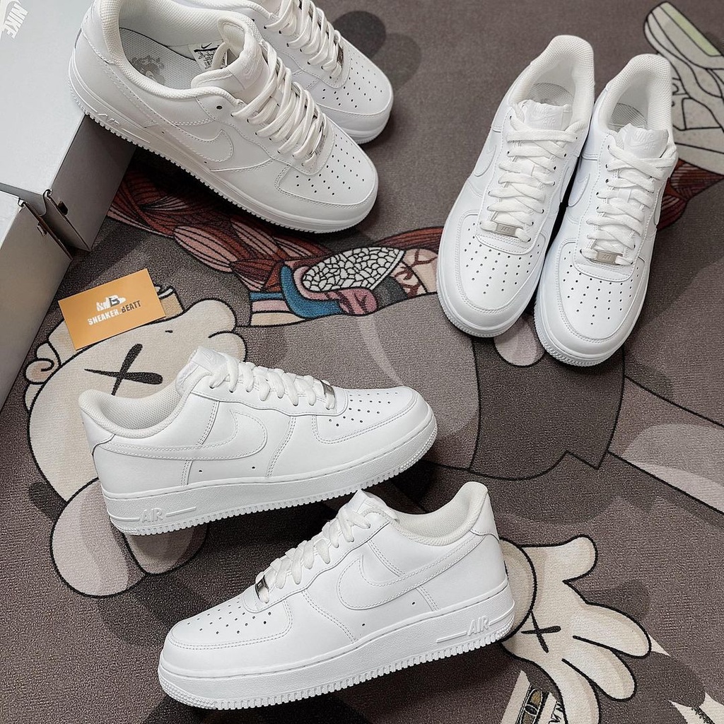 Giày Sneaker Nam Nữ Air Force 1 Trắng AF1 Cổ Thấp Da Xịn Thoáng Khí Full Box Bill