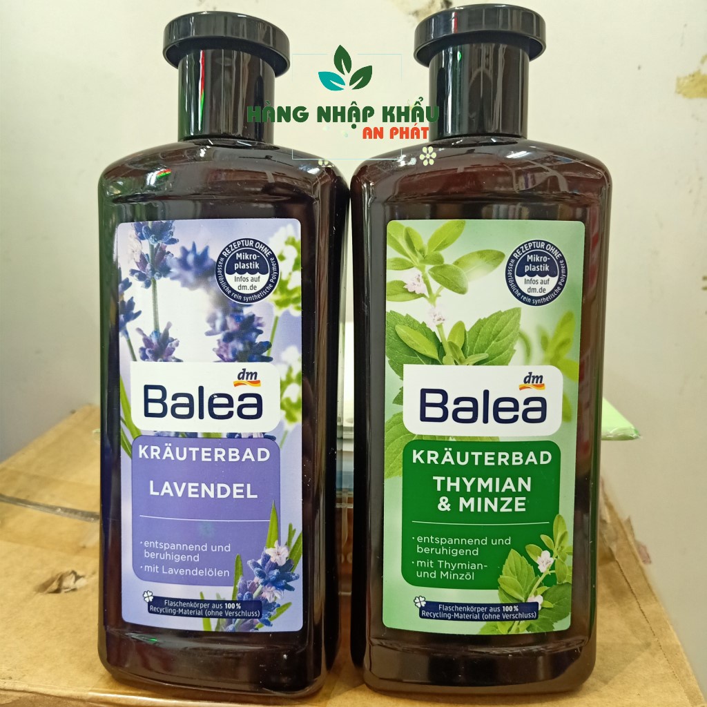 Sữa Tắm Thảo Dược Balea Tinh Dầu Bạc Hà, Cỏ Xạ Hương Thymian & Minze giúp thư giãn giảm stress, 500ml