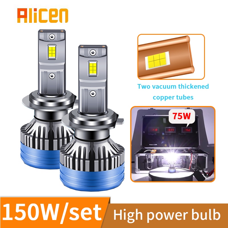 Set 2 Đèn Pha LED H7 50000LM 150W H11 LEDs H4 HB3 9005 9006 H1 H3 HB4 6000K 12V Dành Cho Ô Tô