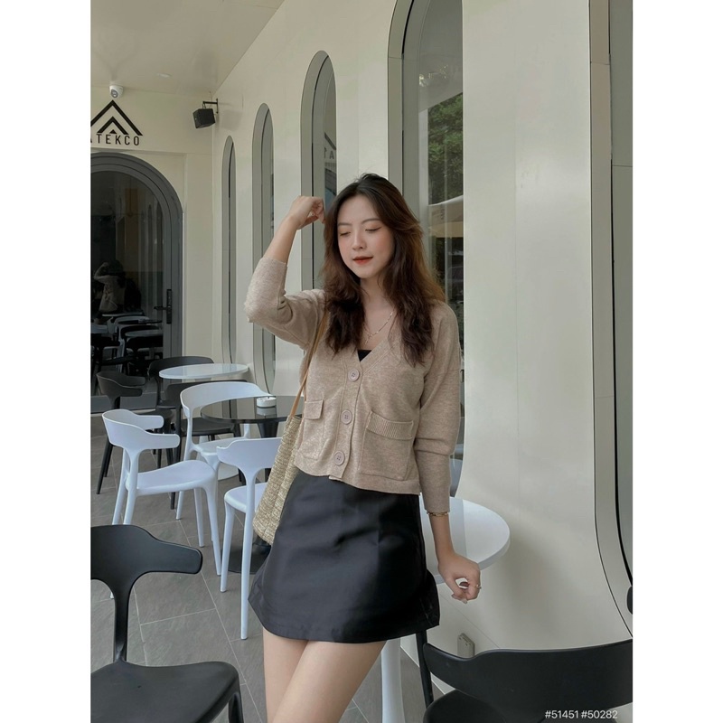 Áo Khoác Len - 6881 - 3 Nút To - 2 Túi Nắp