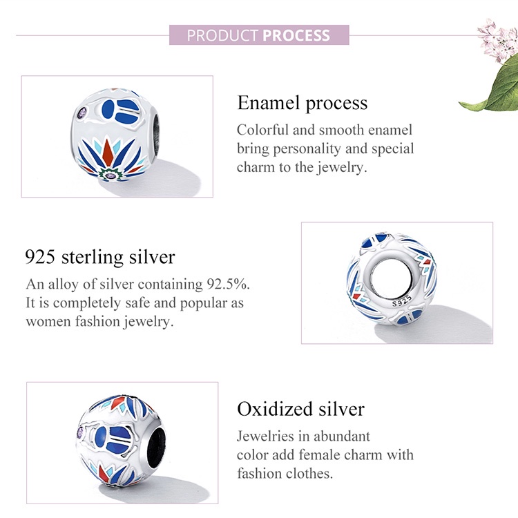 BAMOER Vòng cổ Bạc 925 Mặt Hình Hoa Sen Đính Đá Thời Trang Cho Nữ