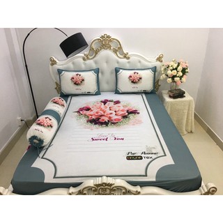 Drap thun ý 5D   mát lạnh- Drap Giường cấp