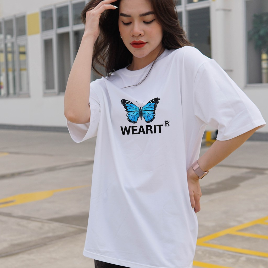 Áo thun form rộng tay lỡ WEARIT chất liệu cotton unisex - Butterfly | BigBuy360 - bigbuy360.vn