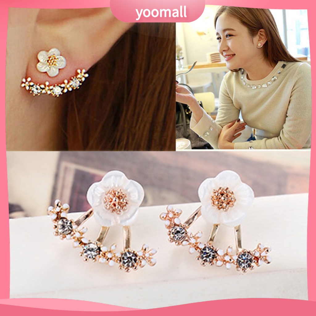 Khuyên tai hình hoa cúc đính đá xinh xắn dành cho nữ
