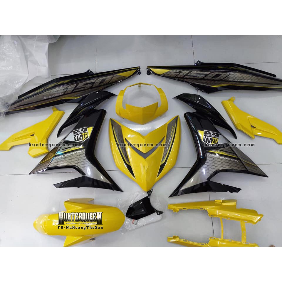 Tem Exciter 150. Tem Y15ZR đen vàng. Chất liệu candy. Chỉnh sửa theo yêu cầu. Sắc nét, bền màu, chống nước