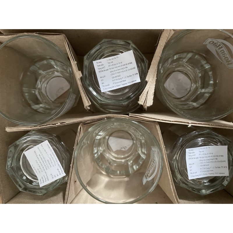 Hộp 6 Ly lùn thuỷ tinh có ngấn Hoàn hảo(165ml)