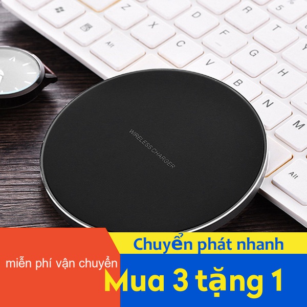 Đế sạc nhanh không dây QI cho iPhone 8/8 Plus/X/11 Pro Max Samsung S8 S7 XS 10W tiện dụng