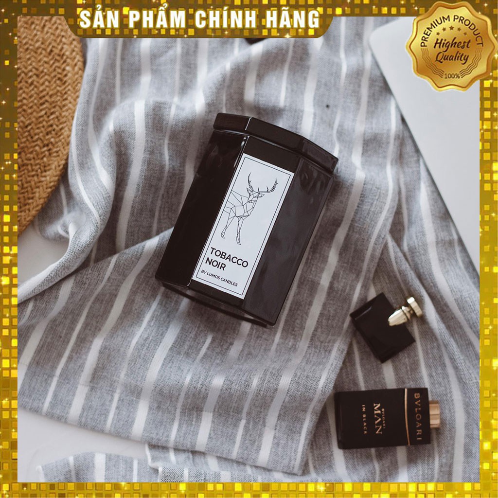 Nến thơm cao cấp tông gỗ (TOBACCO NOIR) Nến sáp tự nhiên an toàn Lumos - NT112