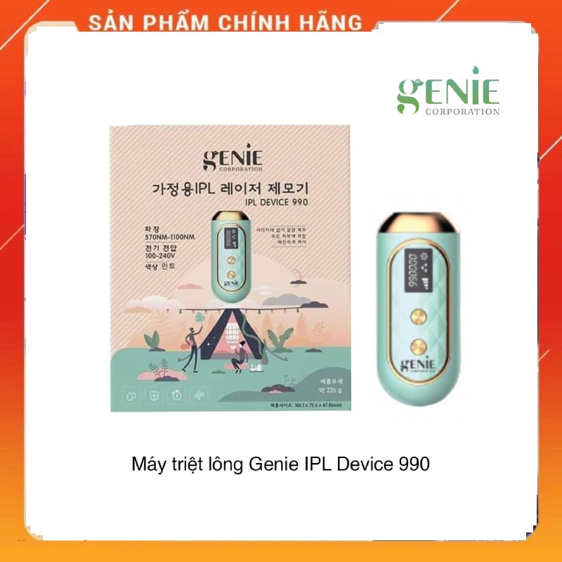 Máy triệt lông tại nhà Genie phiên bản 2021 tặng kèm gel lạnh 300ml (Bảo hành 6 tháng)