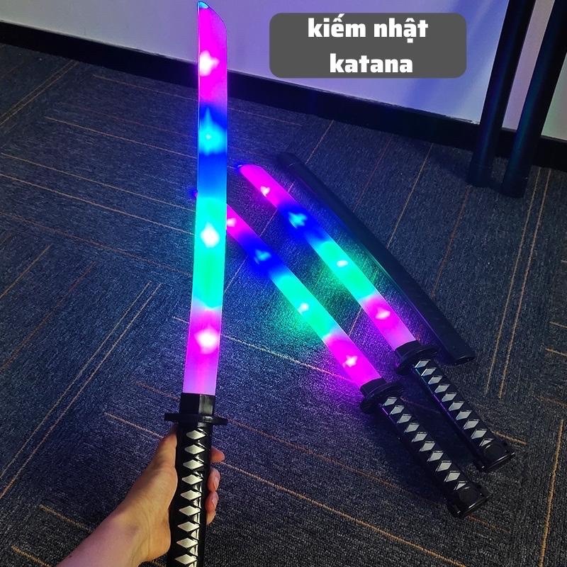 Kiếm Phát Sáng Katana 68 Cm - Kiếm Ánh Sáng - Đồ Chơi katana Nhựa Có Đèn và Âm Thanh Có tặng Pin