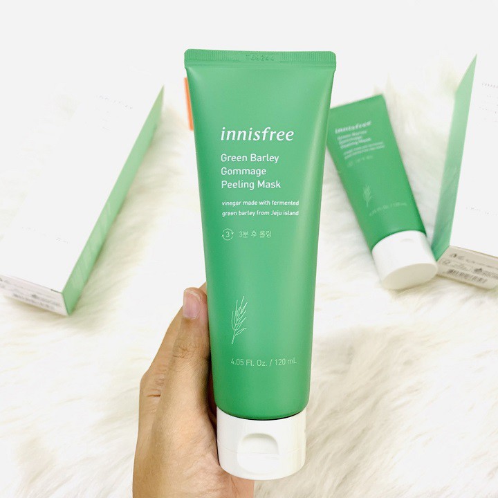 Tẩy da chết Innisfree Green Barley Gommage Peeling Mask 120ml chiết xuất từ lúa mạch không khô da, giúp da mịn màng