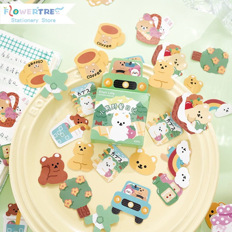 Flowertree Bộ 45 Sticker Dán Trang Trí Sổ Tay