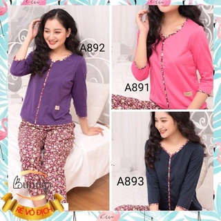 Đồ bộ mặc nhà áo cotton quần kate hàn