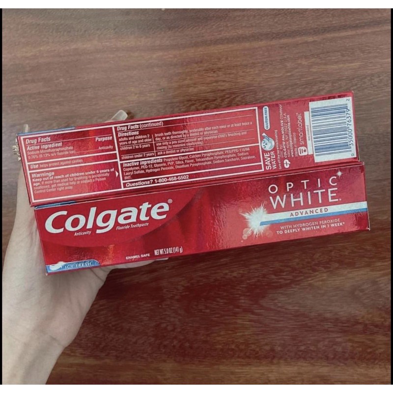 Kem đánh răng Colgate Optic White 141g Mỹ (date 06/2021)