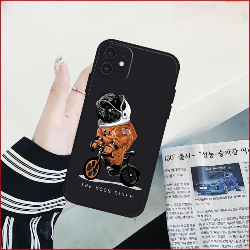 Vỏ ốp iPhone Silicon Cún phi hành gia cho iPhone 6 - 13promax - Chinchincase
