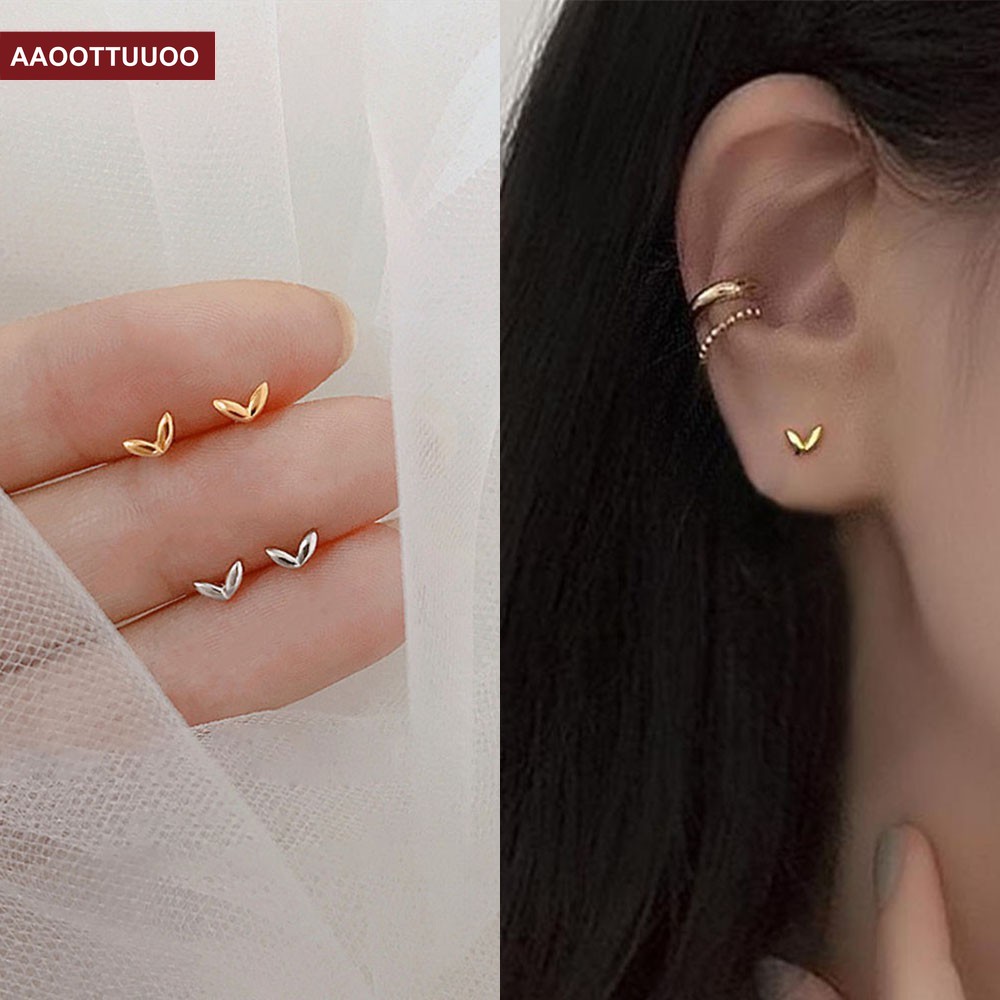 Khuyên Tai Nữ Trang Tạo Hình Mầm Cây Độc Đáo