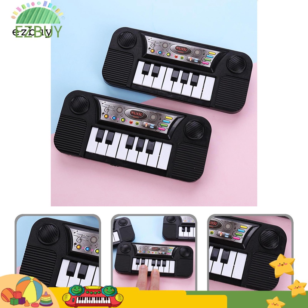 Đồ chơi đàn piano điện tử 8 phím màu đen đơn giản cho bé