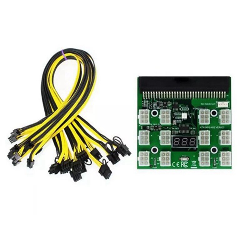 Bảng Mạch Chuyển Đổi Nguồn Điện 12 6pin Sang 6 + 2 8pin Màu Xanh Lá Cho Hp