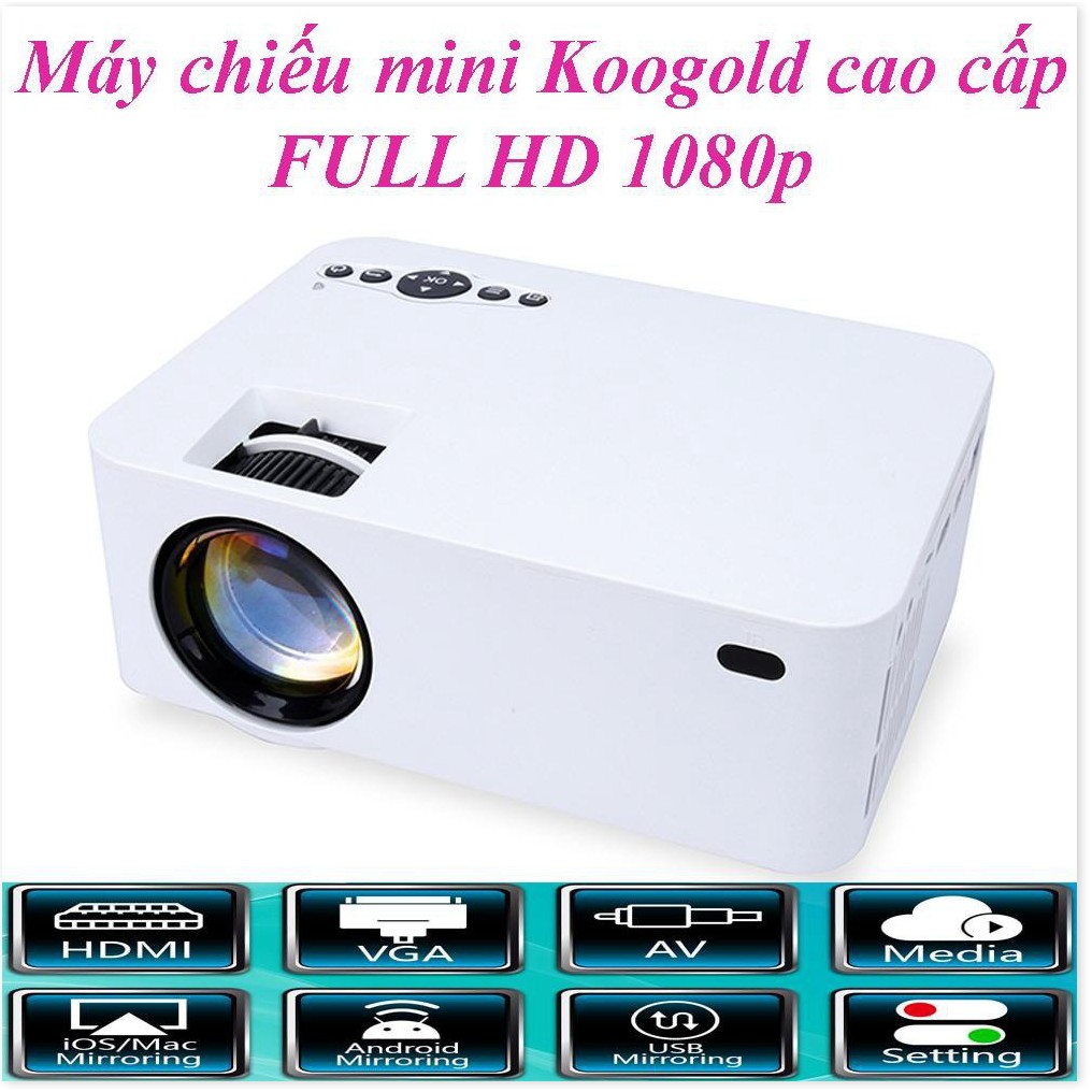 Máy Chiếu Giá Rẻ KOOGOLD ✔chính hãng✔️ Full HD, Kết Nối Wifi, Điện Thoại, Độ Phân Dải Cao, Sắc Nét. Bảo hành 12T