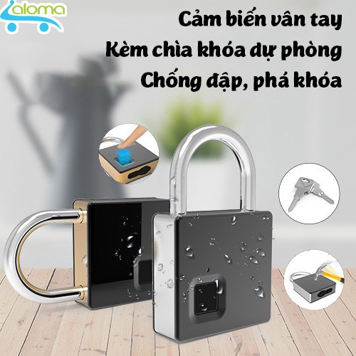 [BH 6 THÁNG] Ổ khóa VÂN TAY KÈM 2 CHÌA khóa cỡ lớn Fipilock FL-S5 chống nước chống phá khóa lưu 10 vân tay