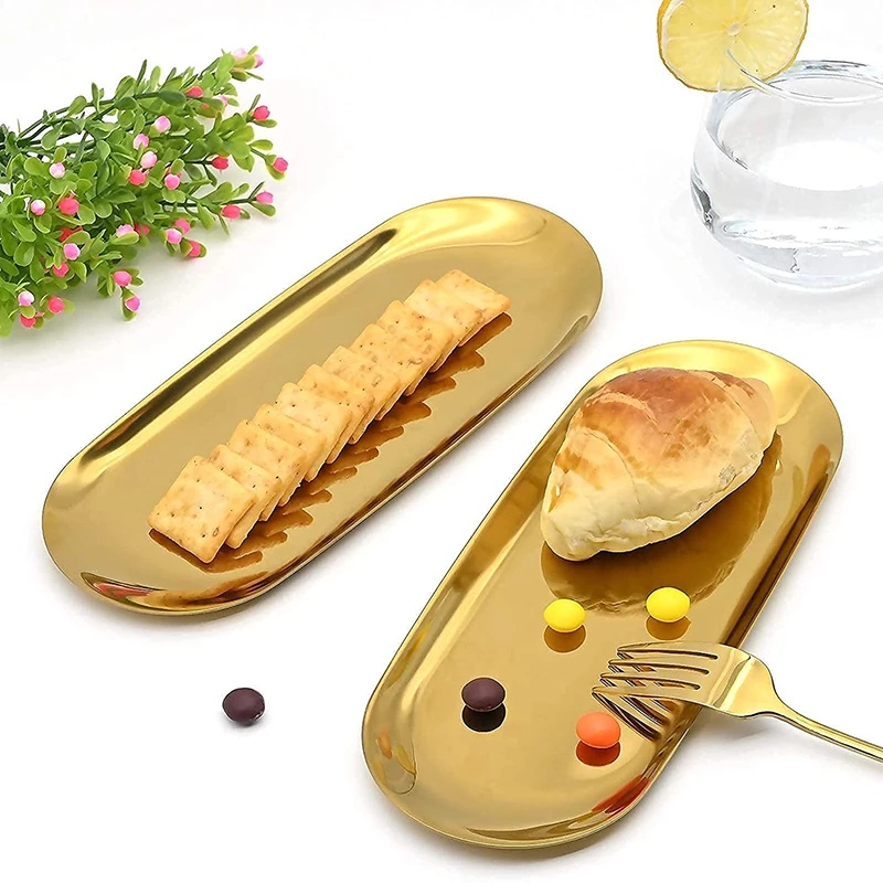 Khay đựng món tráng miệng/trang sức đa năng bằng thép không gỉ