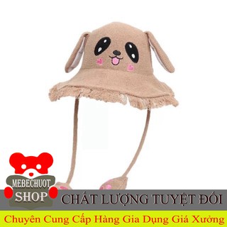 Mũ tai thỏ giật dây tai vẫy cho bé 3-9 tuổi siêu cute(-)