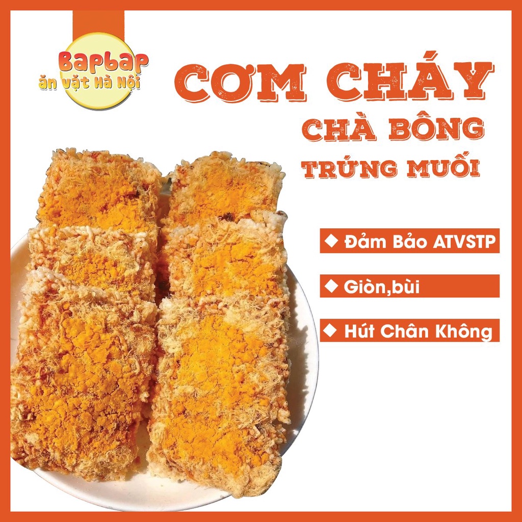 Cơm cháy chà bông trứng muối Bapbap, giòn béo thơm bùi vị trứng muối, thành phần tự nhiên an toàn sức khỏe,ăn vặt Hà Nội