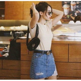 Dây lưng da thật mặt gg bản 2.5cm