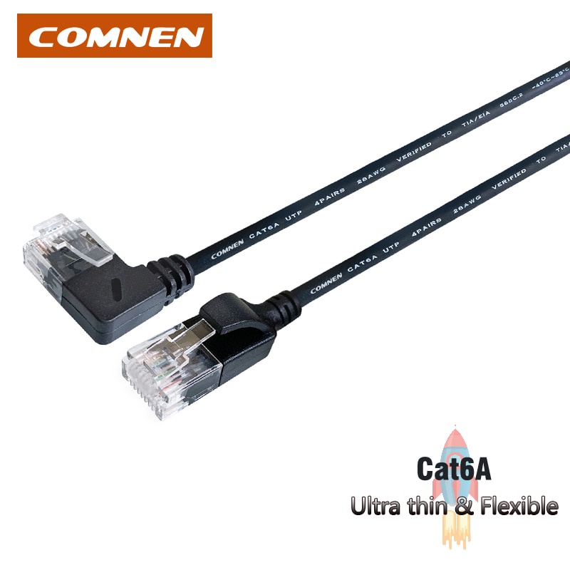 Dây Cáp Mạng Lan Cat6a 90 Độ Siêu Mỏng Cho TV BOX Laptop