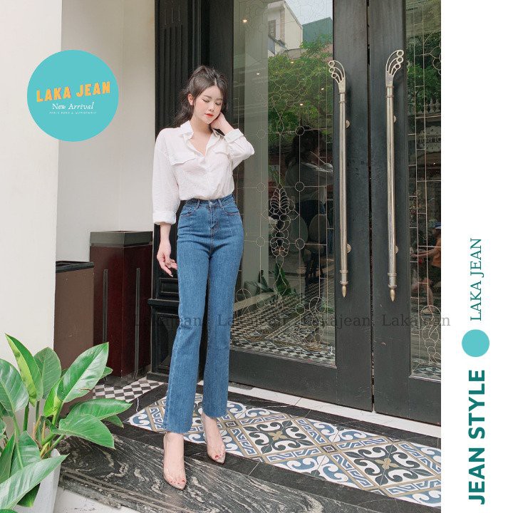 [Hàng Loại 1] Quần Jeans Nữ Lưng Cao Ống Suông Đứng, Kéo Dài Chân