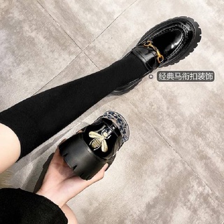 Giày lười da phong cách retro anh quốc cho nữ