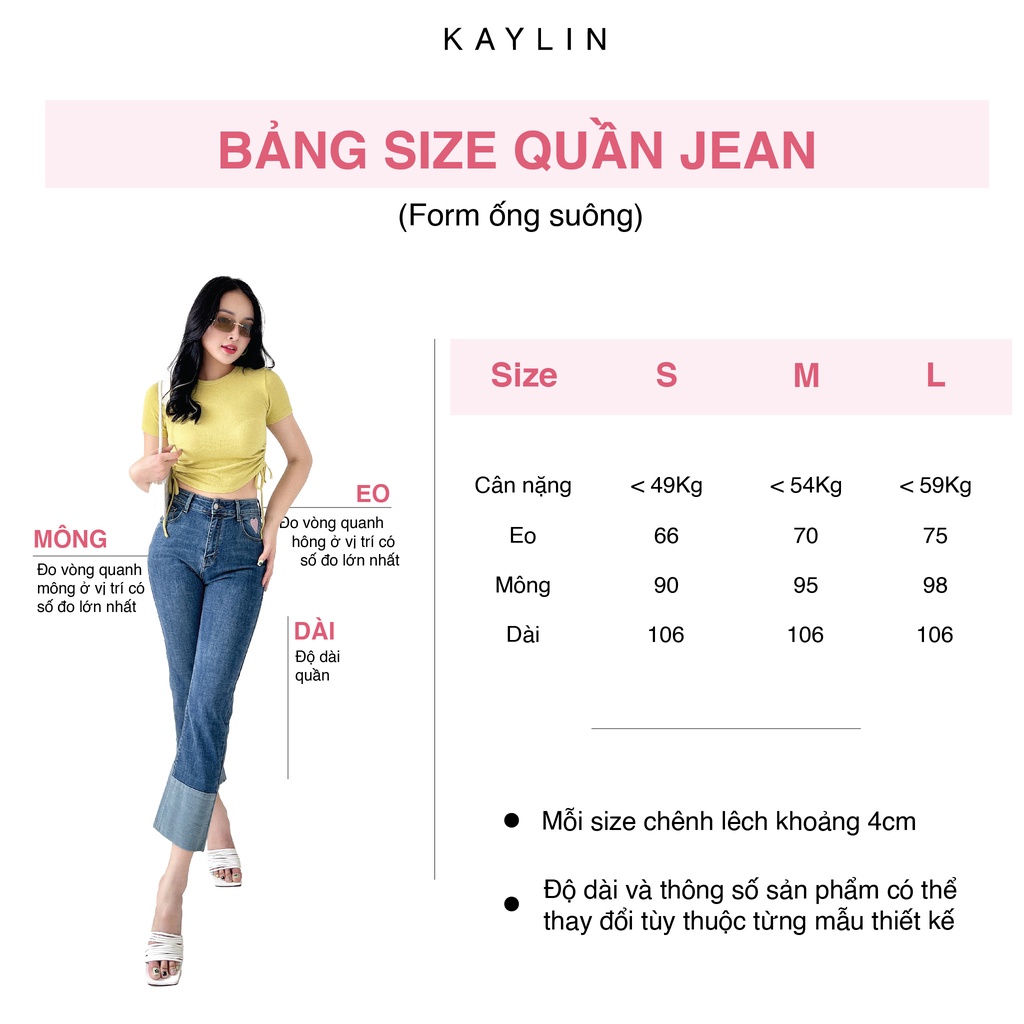 Quần jean suông rách gối N1650 - KAYLIN