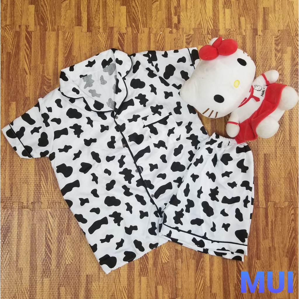 Bộ Pijama Nữ Cộc Đùi[TẶNG 1 BUỘC TÓC SRUNCHIES]Mềm Mại Thoáng Mát Size 45-58kg