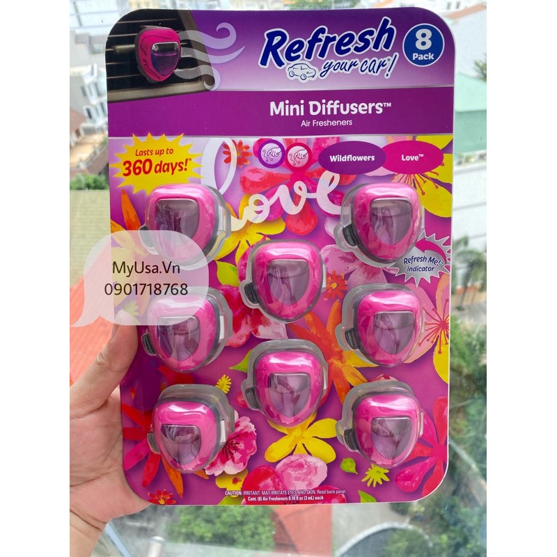 Nước hoa ô tô Mỹ ❤️ Nước hoa xe hơi Refresh Your Car Mini Diffusers của Mỹ