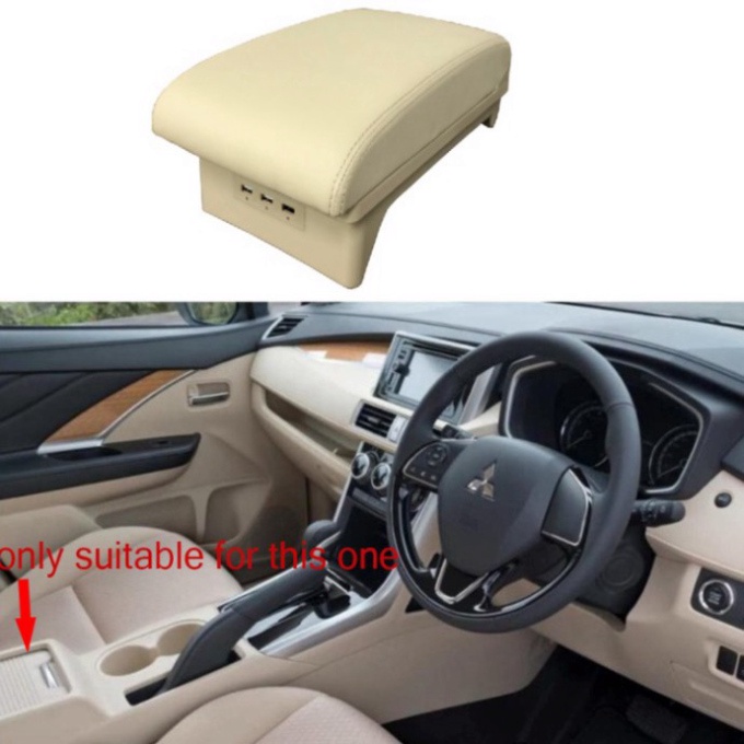 Hộp tỳ tay ô tô Mitsubishi Xpander cao cấp tích hợp 3 cổng USB: XPD-NK (HÀNG LOẠI 1)