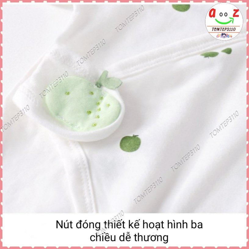 Body Dài Tay 100% Cotton Cho Bé Sơ Sinh Đến 10kg- Bộ Liền Thân Hoạ Tiết Trái Cây Đáng Yêu