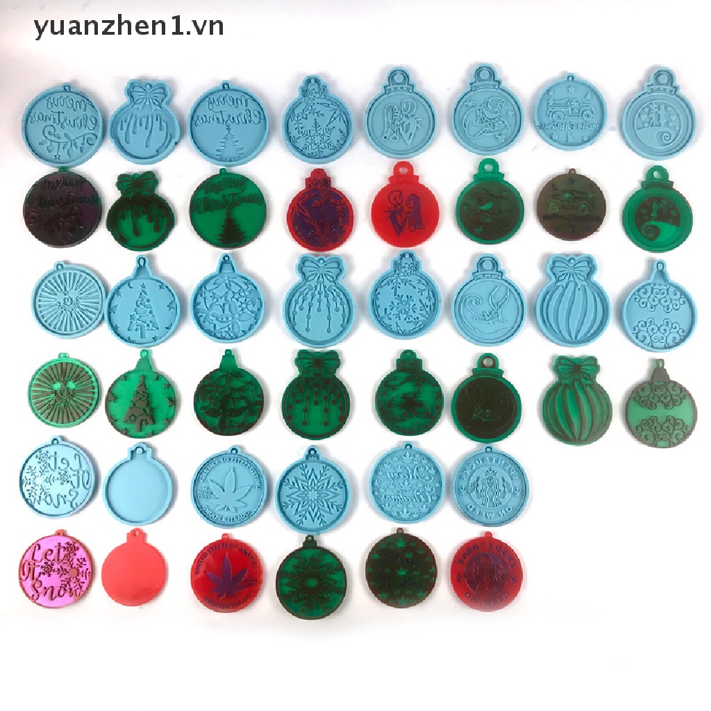 ZHEN Silicone Moulds Christmas Ball Keychain Resin Crafts Pendant Clay Molds New .