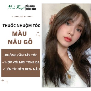 Thuốc Nhuộm Tóc Màu Nâu Gỗ (KHÔNG TẨY) Phù Hợp Mọi Tone Da - Tặng Oxy trợ dưỡng 100ml