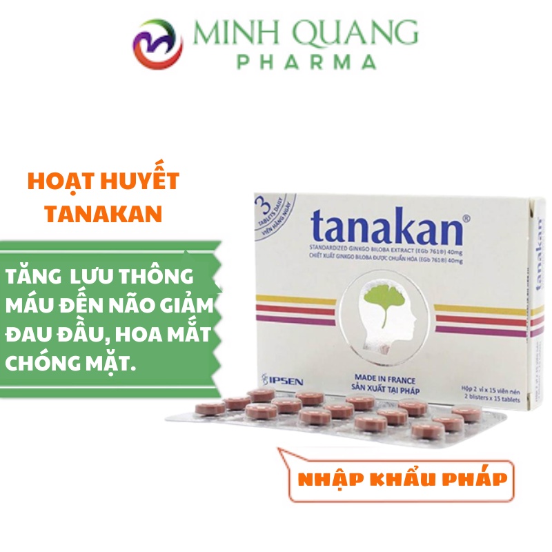 TANAKAN-H30V. Tăng cường lưu thông máu đến não.