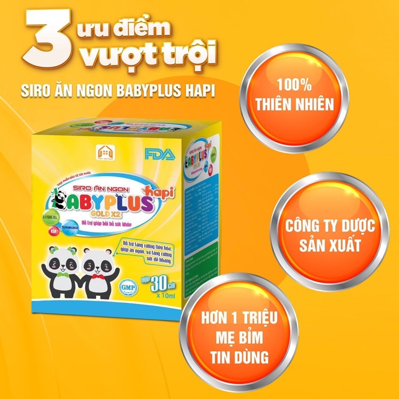 [CHÍNH HÃNG] BabyPlus - Siro Ăn Ngon Baby Plus Giúp Bé Hết Biếng Ăn,Tăng Cân,Tăng Đề Kháng,Hết Táo Bón