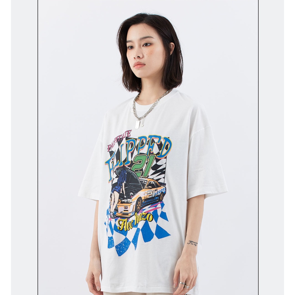 Áo thun tay lỡ form rộng nam nữ unisex oversize XE HƠI N84