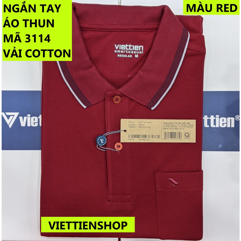 ( 3114 Sp ) ÁO THUN VIỆT TIẾN NGẮN TAY CÓ CỔ