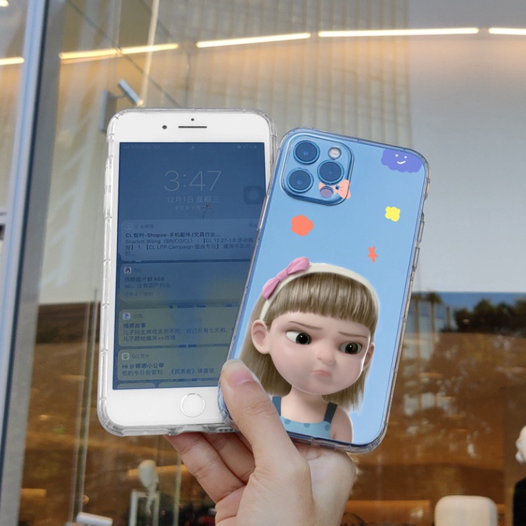 Ốp lưng iphone 6, 6s plus, 7 8 Plus, X, XS, XR, XSMAX, 11, 12, 13 PROMAX TRONG SUỐT BÉ GÁI KHÓ TÍNH PKVN