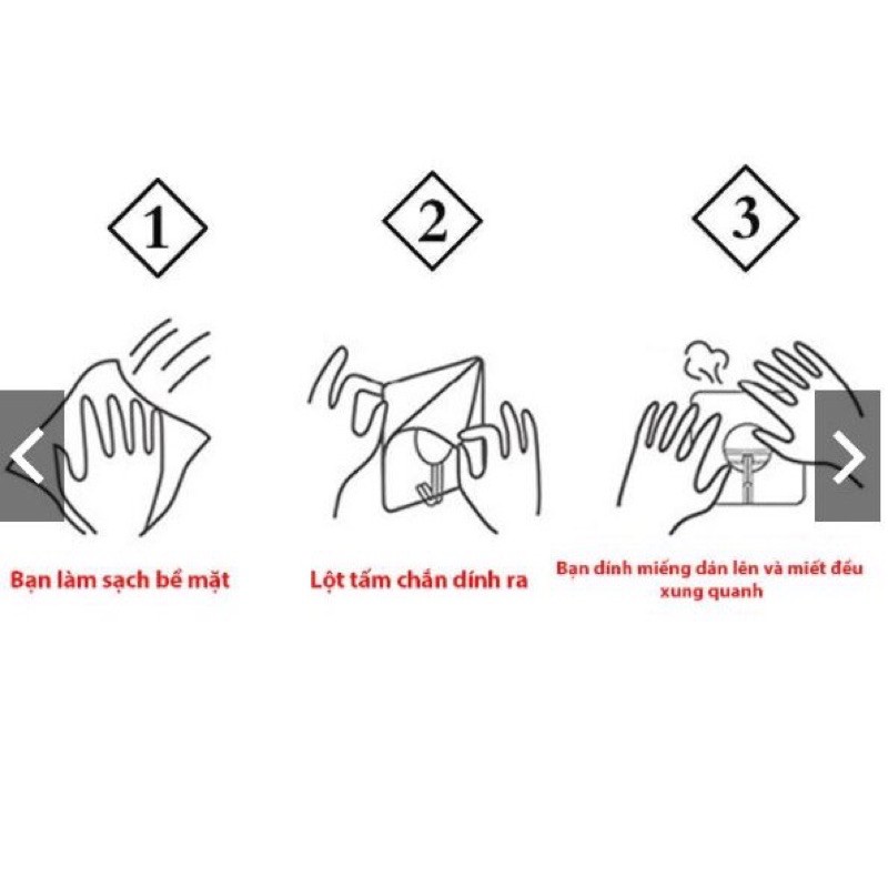Móc dán tường trong suốt set 5 cái