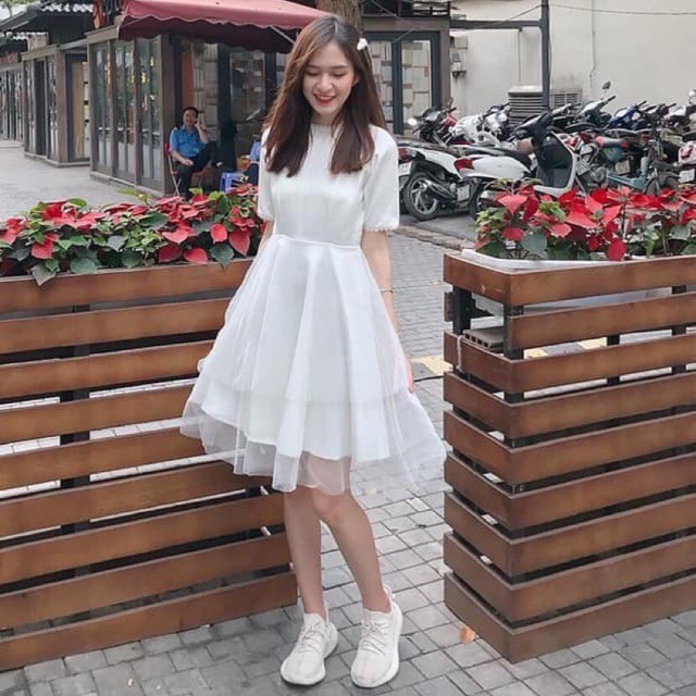 [Mã WAADD giảm 20k đơn 99k] Đầm trắng dự tiệc so cute -🔥FREESHIP🔥- Váy Trắng Công Chúa Xinh