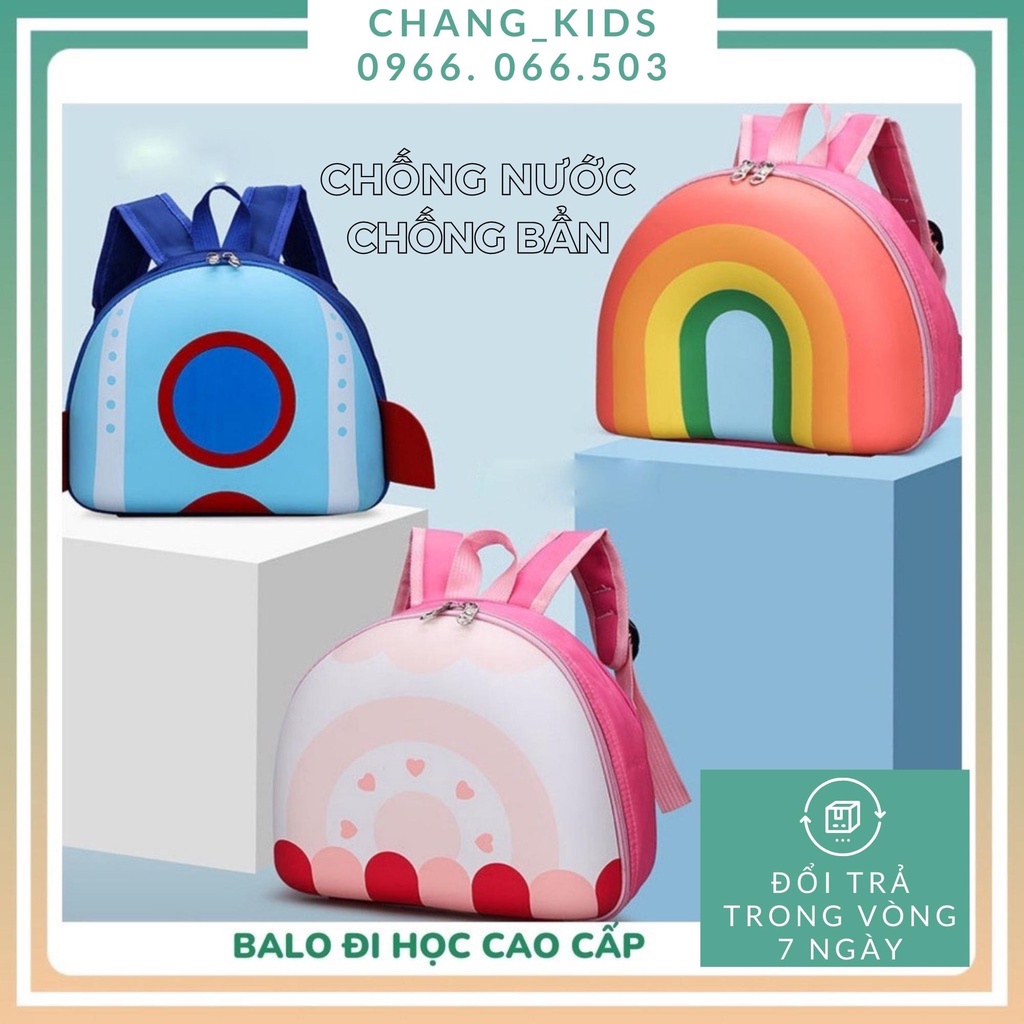 Balo Hàn Quốc 3D Kẹo Cầu Vồng Nắp Nhựa Cho Bé Trai, Bé Gái Mẫu Giáo Mầm Non Chống Nước, Chống Va Đập