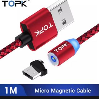 Cáp sạc topk am17 đầu nam châm từ tính đèn led