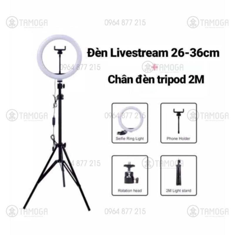 [UY TÍN SỐ 01] Đèn Live Stream 20cm 26cm 34cm 45cm kèm chân 3 kẹp ĐT Hỗ trợ ánh sáng Chụp Ảnh, Make Up Trang Điểm LS09