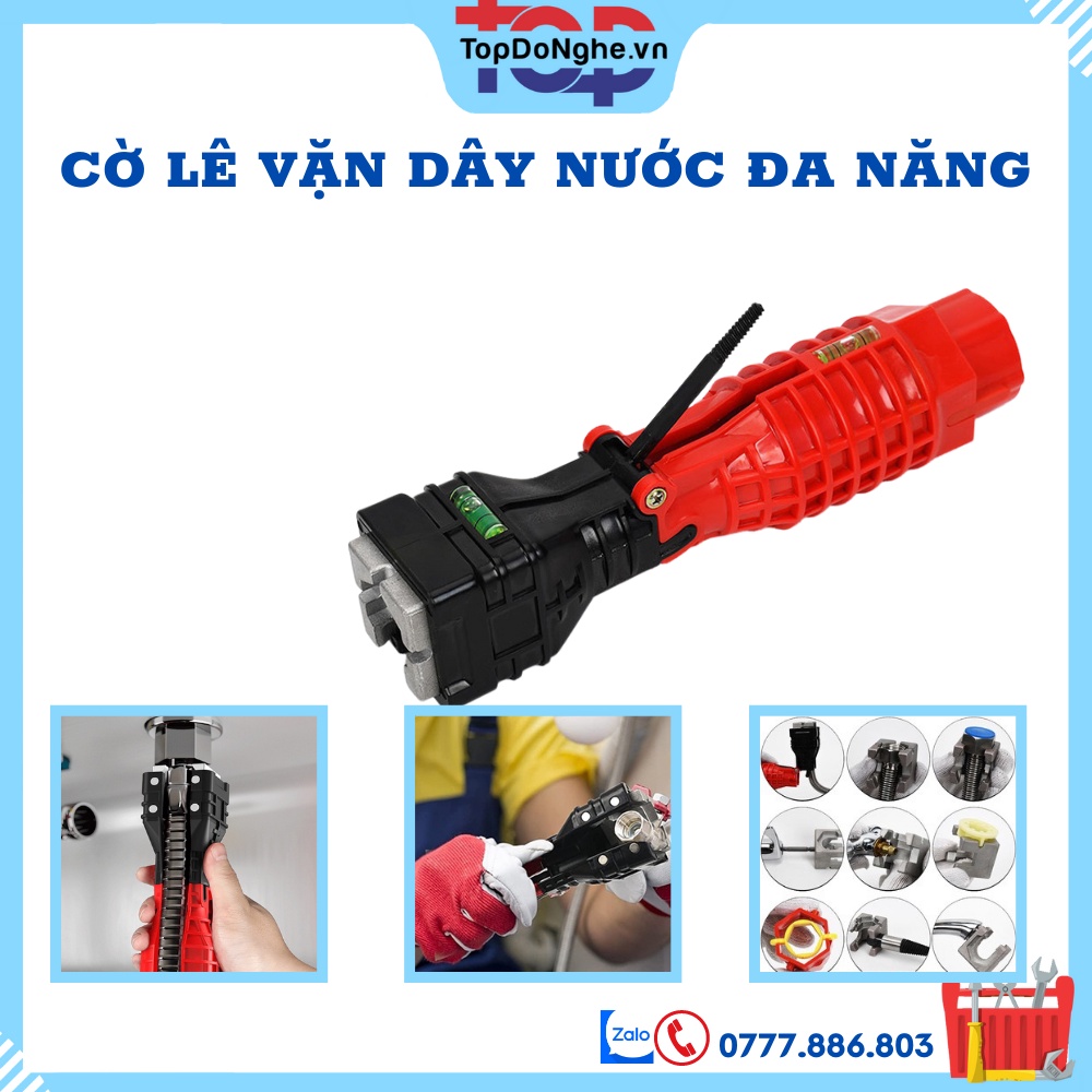 Cờ Lê Vặn Dây Cấp Nước Đa Năng Bộ 18 trong 1- Dụng Cụ Tháo Lắp Vòi Nước