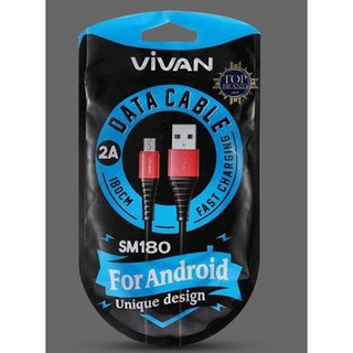 Cáp Sạc Nhanh Micro USB VIVAN SM180 2A – 1 mét 8